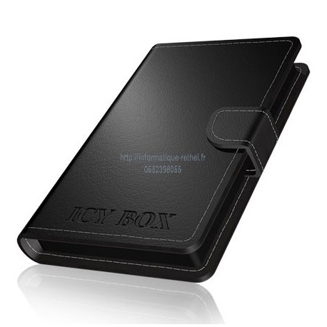Boîtier externe pour disque dur 2.5 pouces sata 3 USB 3.0 (simili-cuir Noir) ICY BOX IB-255U3