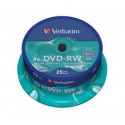 DVD-RW 4,7 Go 4x en Cakebox 25 pièces Verbatim