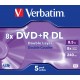 DVD+R DL 8,5 Go 8x double couche Matt Silver en jewelbox pack de 5 Verbatim
