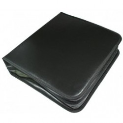 Pochette de rangement nylon noir pour 24 CD/DVD/Blu-Ray